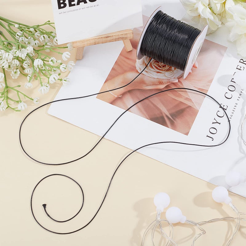 PH PandaHall 1 Roll 1mm Black Waxed Cord Polyester Cord Knotting Cord Beading String Thread Braiding Cord for Beading Jewellery - Image 3